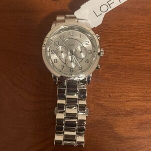 NWT Brand new, never worn LOFT Silver chronograph watch withh adjustable band
